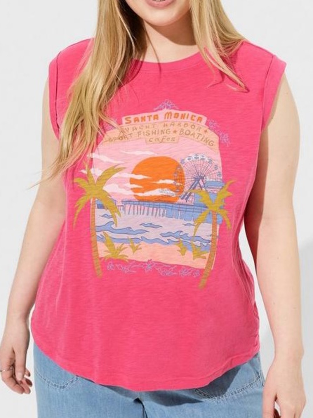 Torrid Santa Monica Beach Graphic Muscle Tank